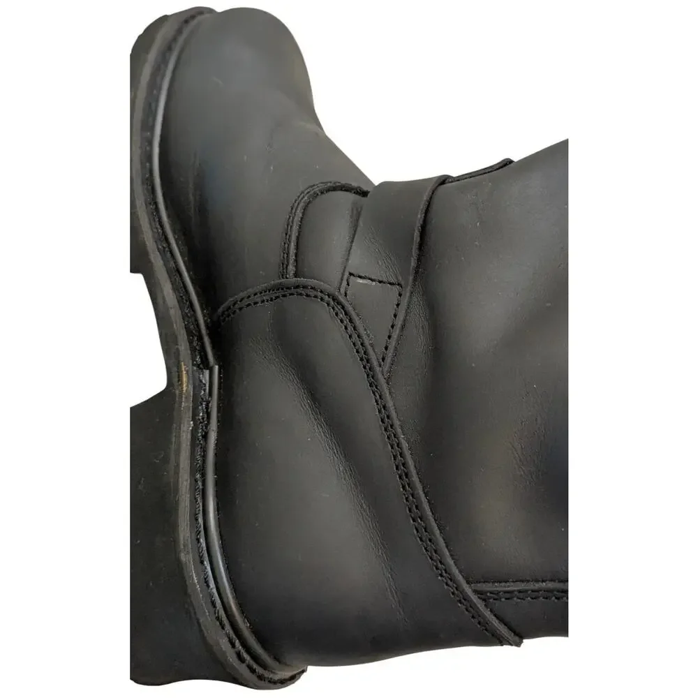 ClimaTex Black Leather Engineer Motorcycle Boots Buckle Mid Calf Lug Men's 8.5